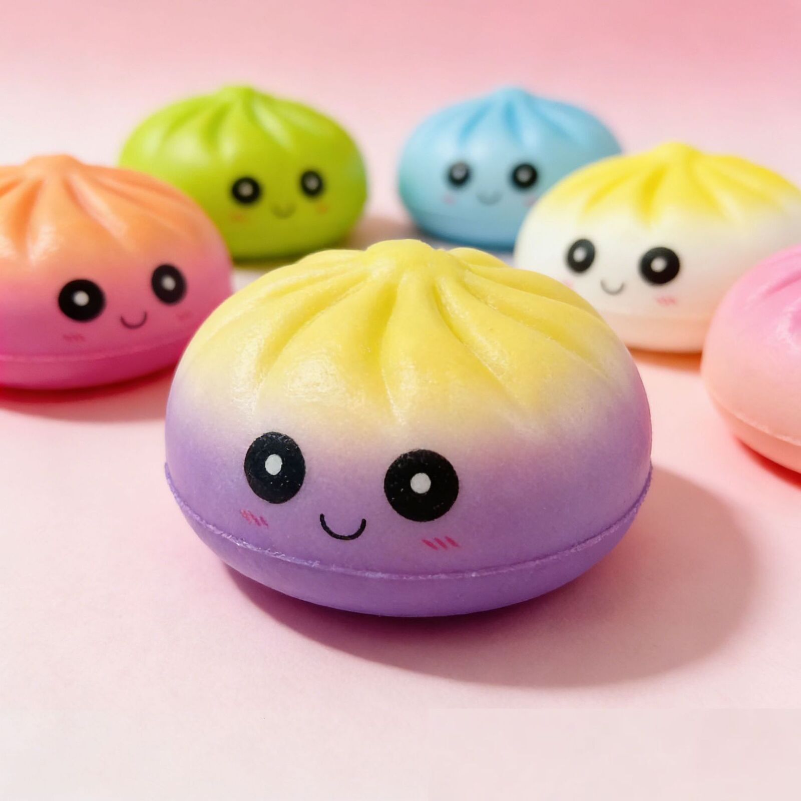 Glitter Mystery Dumpling Squishy Blind Box Toy, Slow Rising Stress Relief Fidget Squeeze Toy with Mini Steamer, Surprise Party Gift for Kids Adults - view 4