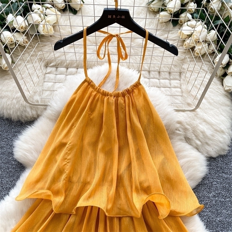 Short Dress Women Halter Cake Dresses A Line Vestidos Lace Up Elegant Splice Tierred Party Night Sweet Beach Y2k Streetwear 2026 260711 - view 6