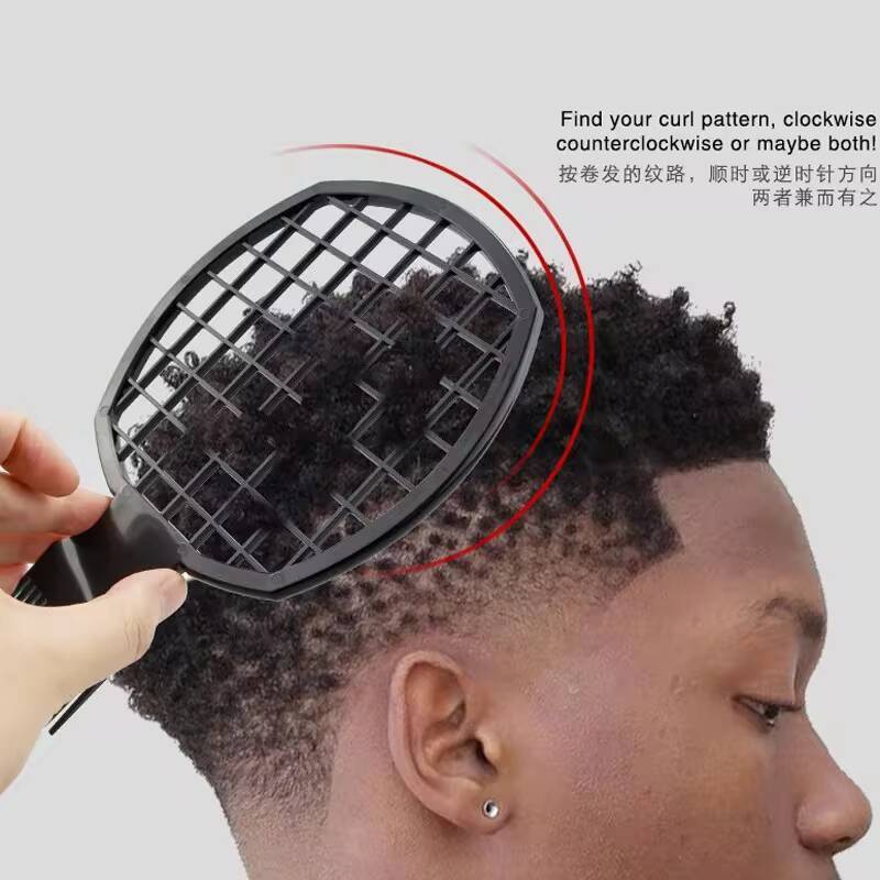 Sponge Twists Big Holes Metal Pick Comb Double-sided Breathable Perm Styling Brush Special for Real Hair Wigs - view 7