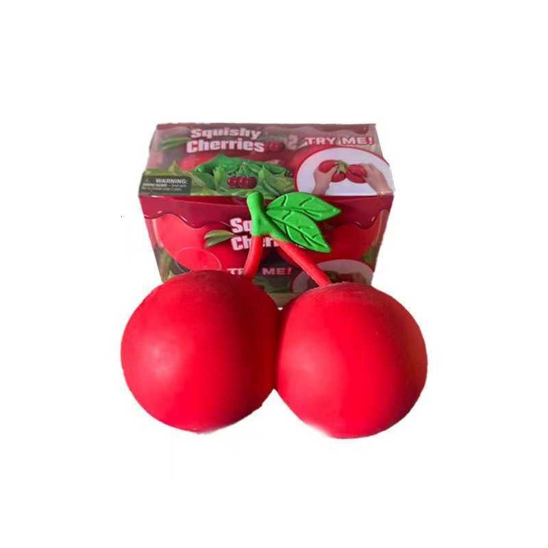 New Giant Cherry Squishy Toy - Rebound Stress Relief Toy Simulated Fruit Stress Reliever Internet Sensation L2607148C7W - view 4