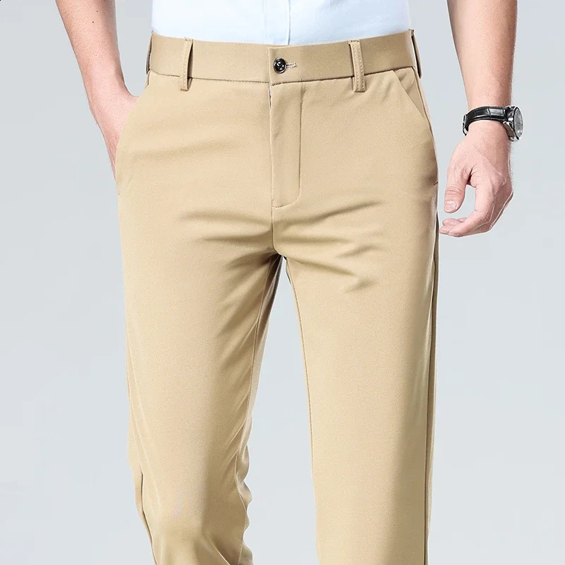 Mens Stretch Straight Leg Business Dress Pants Wrinkle Resistant Soft Drape Breathable Formal Trousers for Office Wear 260713 - view 5