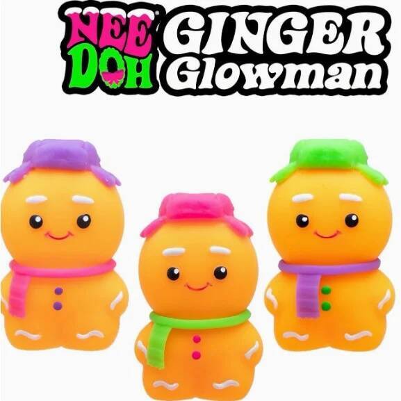 Ginger Glowman NeeDoh Glow in The Dark Stress Ball - Crunchy Squeeze Fidget Toy, Sensory Anxiety Relief for Kids, Christmas Gift J260714 - view 4