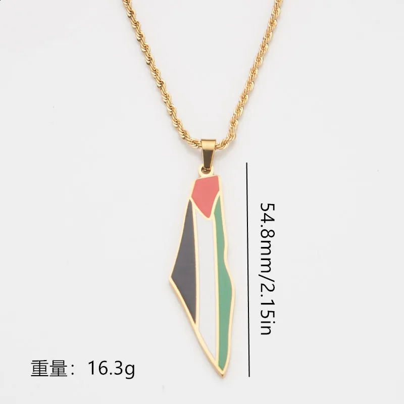 HNSP Palestine Flag Series Stainless Steel Pendant Chain Necklace For Women Men Jewelry Accessories Palestinian 260713 - view 6