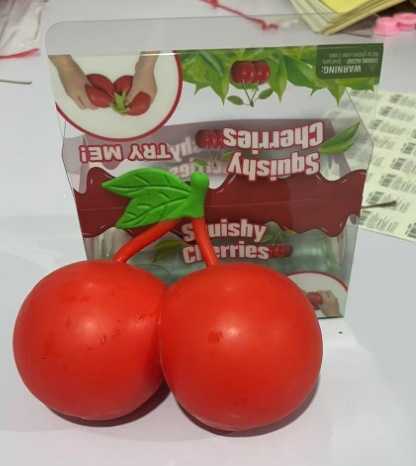 New Giant Cherry Squishy Toy - Rebound Stress Relief Toy Simulated Fruit Stress Reliever Internet Sensation L2607148C7W - view 7