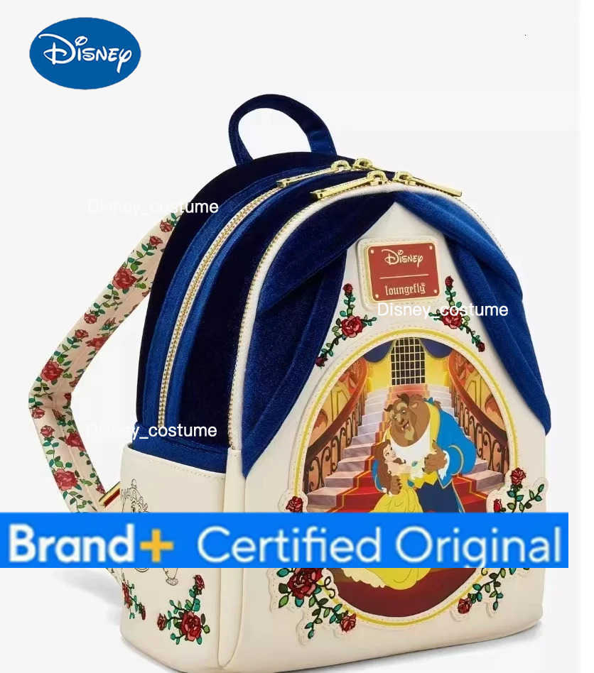 Disney Loungefly Disney Beauty and the Beast small size rainy day series backpack waterproof fashion childrens bag C260714 - view 5