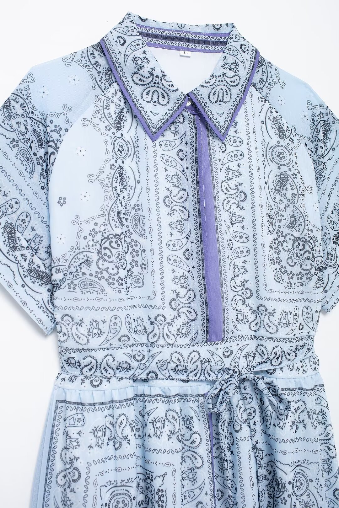 2025 New Womens Long Sleeve Mid-Length Chiffon Dress 5214 240727 - view 4