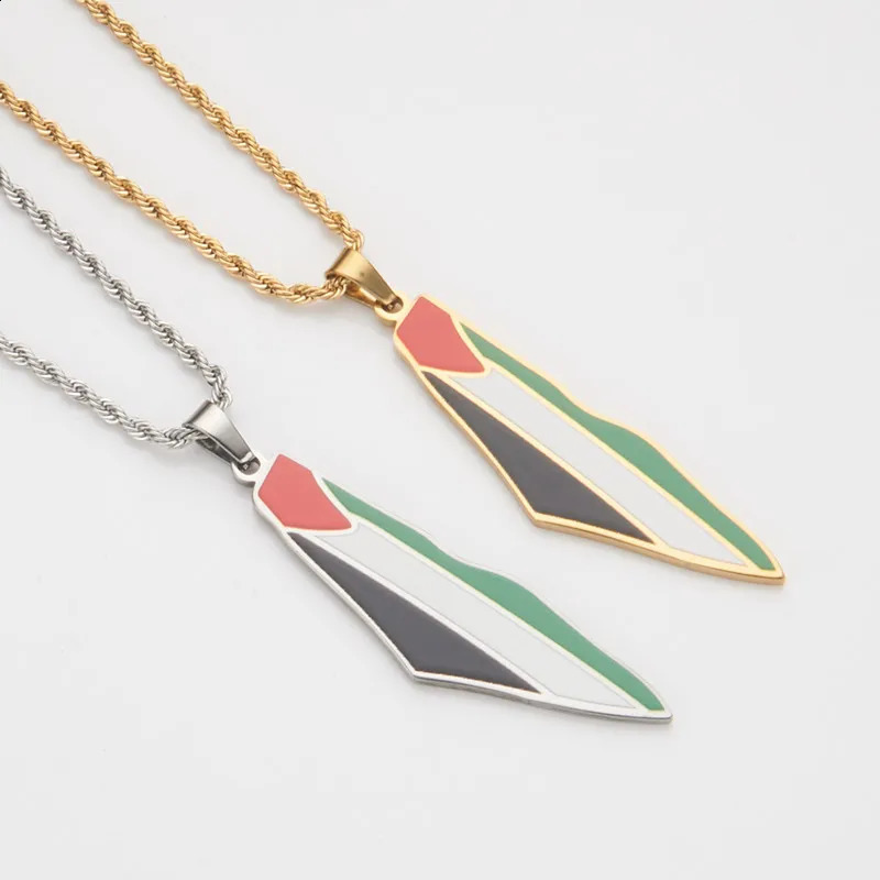 HNSP Palestine Flag Series Stainless Steel Pendant Chain Necklace For Women Men Jewelry Accessories Palestinian 260713 - view 5