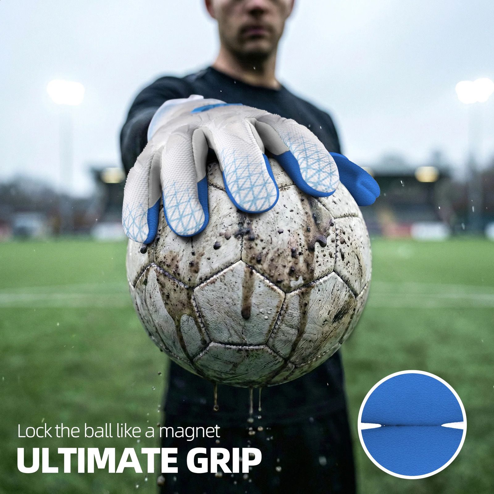 Wvvou Goalkeeper Gloves with Thickened Latex Padding on the Palm for Stable Protection Breathable Mesh Fabric for Heat Dissipation Comfor 260713CJ - view 6