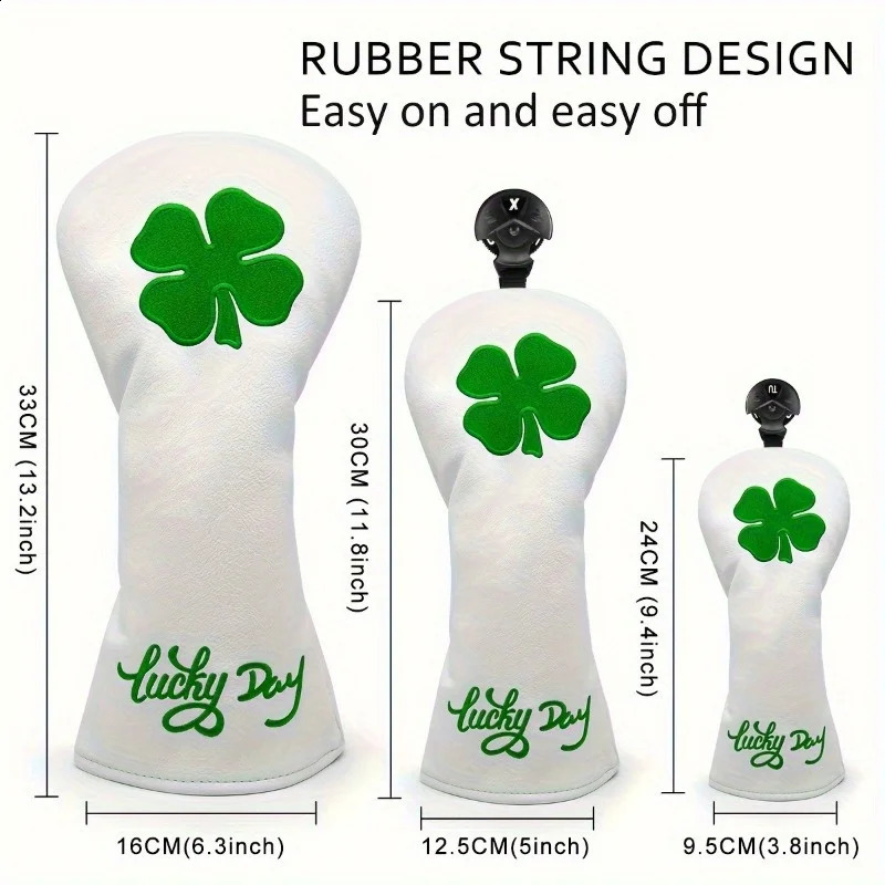 Lucky Clover Golf Club Head Cover - Fits Most Woods Hybrids Stretch Closure Durable Pu Material 260713 - view 5