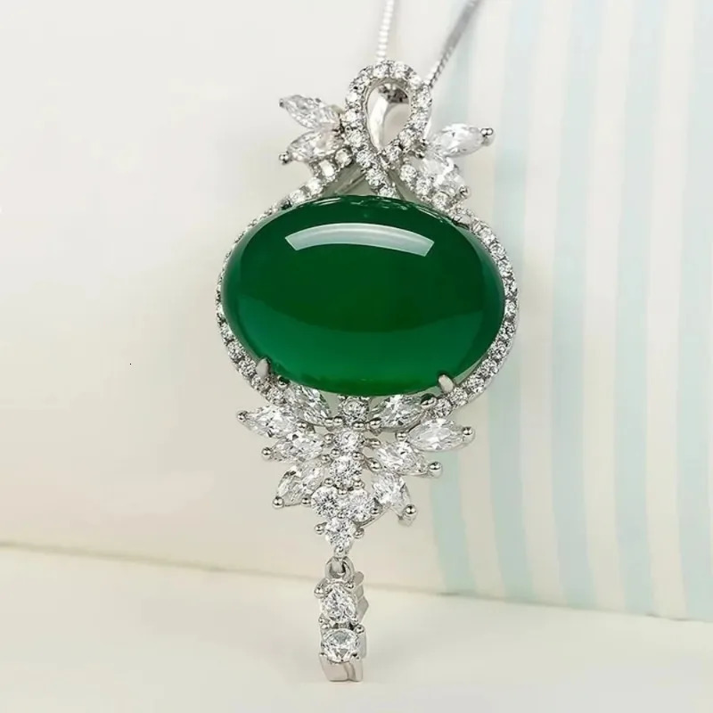 Natural Green Jade Pendant Lucky Necklace Jadeite Chalcedony Amulet Fashion Charm Jewelry Gifts for Women Her 260707 - view 4