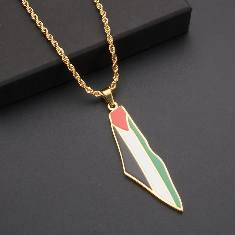 HNSP Palestine Flag Series Stainless Steel Pendant Chain Necklace For Women Men Jewelry Accessories Palestinian 260713 - view 4