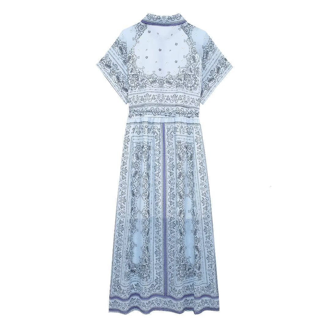 2025 New Womens Long Sleeve Mid-Length Chiffon Dress 5214 240727 - view 3