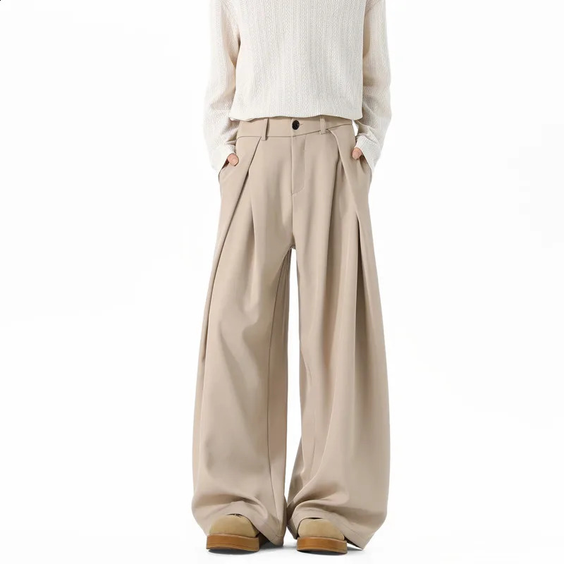 Oversized Suit Pants Men Fashion Society Mens Black Dress Pants Korean Loose Wide Leg Pants Mens Office Formal Trousers S-3XL 260713BJ - view 4