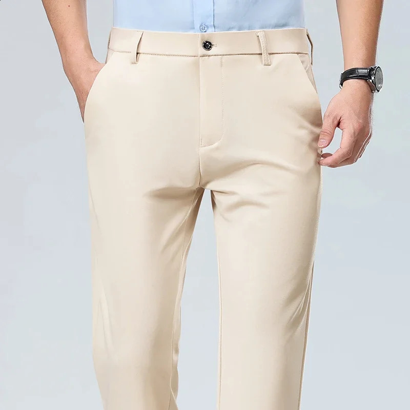 Mens Stretch Straight Leg Business Dress Pants Wrinkle Resistant Soft Drape Breathable Formal Trousers for Office Wear 260713 - view 7
