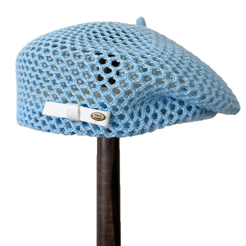 Japanese Style Simple Straw Berets Womens Summer French Literary Thin Section Showing Face Small Hollow Breathable Painter Hat 260713 - view 7
