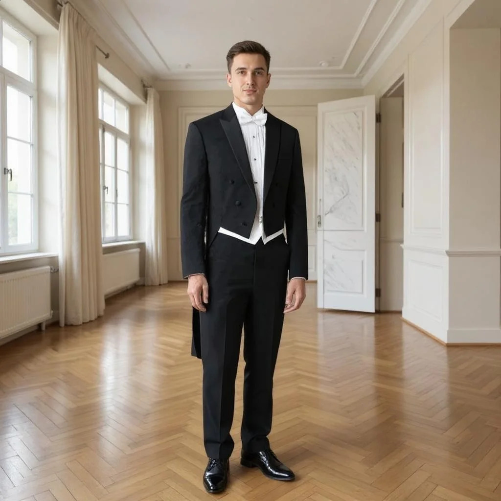 Double Breasted Men Suit Tailcoat for Wedding Party Slim Fit Wedding Tuxedo Groom Banquet Lapel Jacket with Pants Vest 260713CJ - view 4