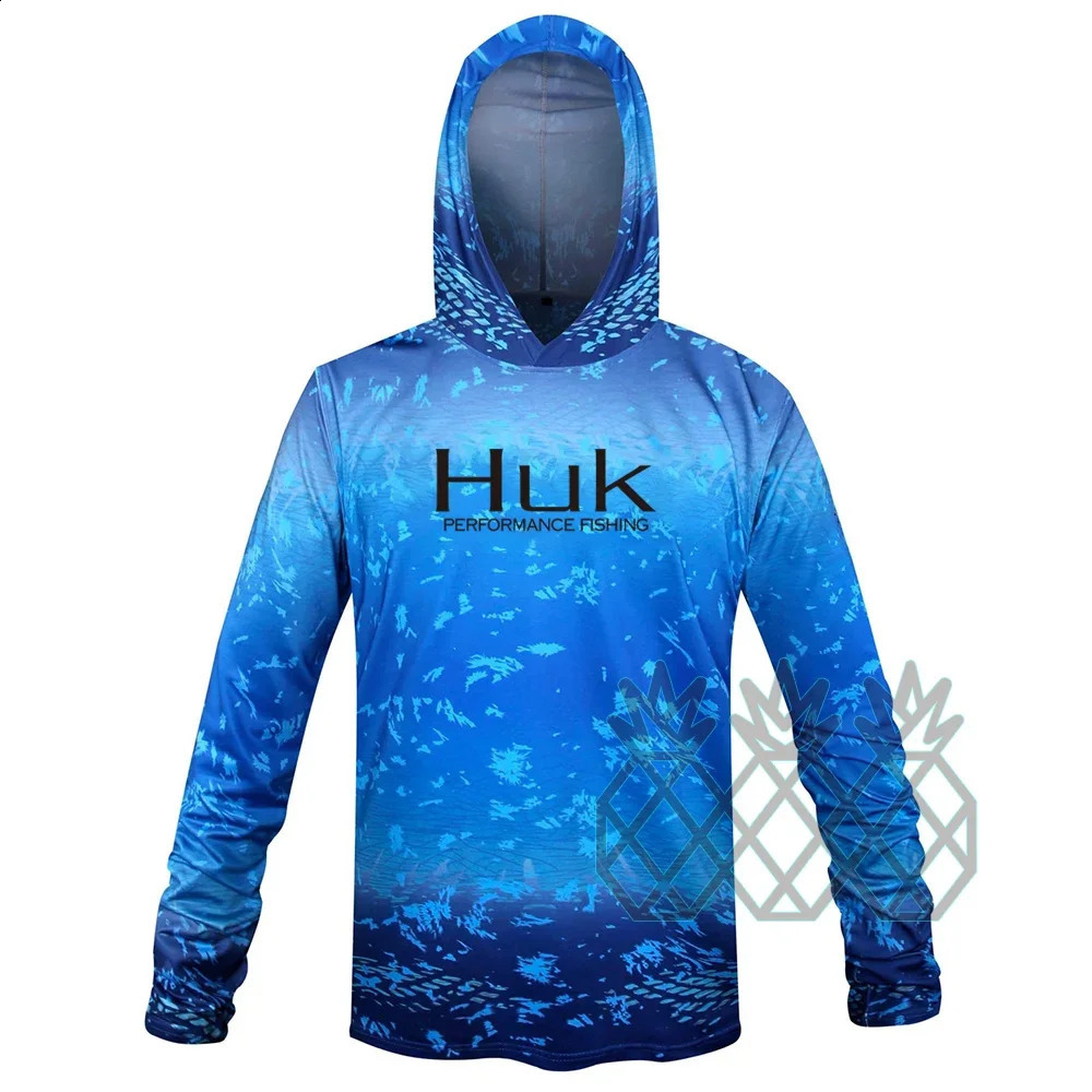 HUK Fishing Shirts Long Sleeve Hoodie Summer Sun Protection Lightweight Performance Tops Pro Anti Mosquito UPF 50 Fishing Wear 260713 - view 3