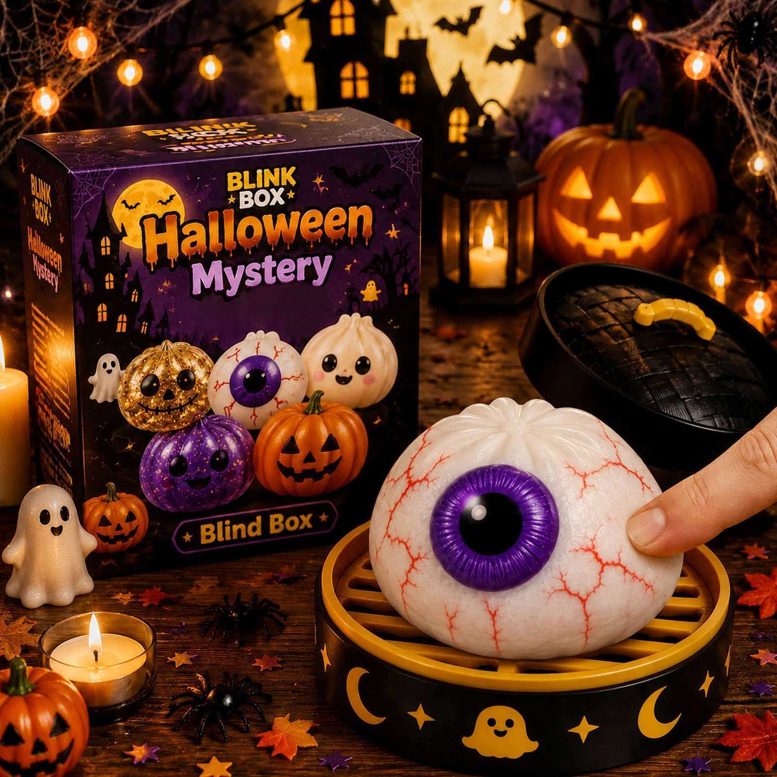 Halloween Ghost Squishy Toy Maltose Squeeze Stress Relief Toy Grip Decompression Gift Box Set L26071435L3 - view 9