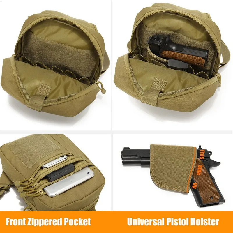 Tactical Pistol Gun Case Shoulder Bag Outdoor Hiking Hunting Camping chest bag with Gun Holster 260713 - view 5