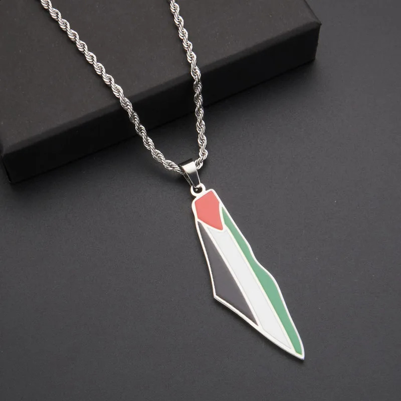 HNSP Palestine Flag Series Stainless Steel Pendant Chain Necklace For Women Men Jewelry Accessories Palestinian 260713 - view 3