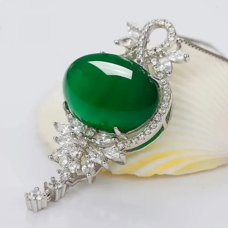 Natural Green Jade Pendant Lucky Necklace Jadeite Chalcedony Amulet Fashion Charm Jewelry Gifts for Women Her 260707 - view 3