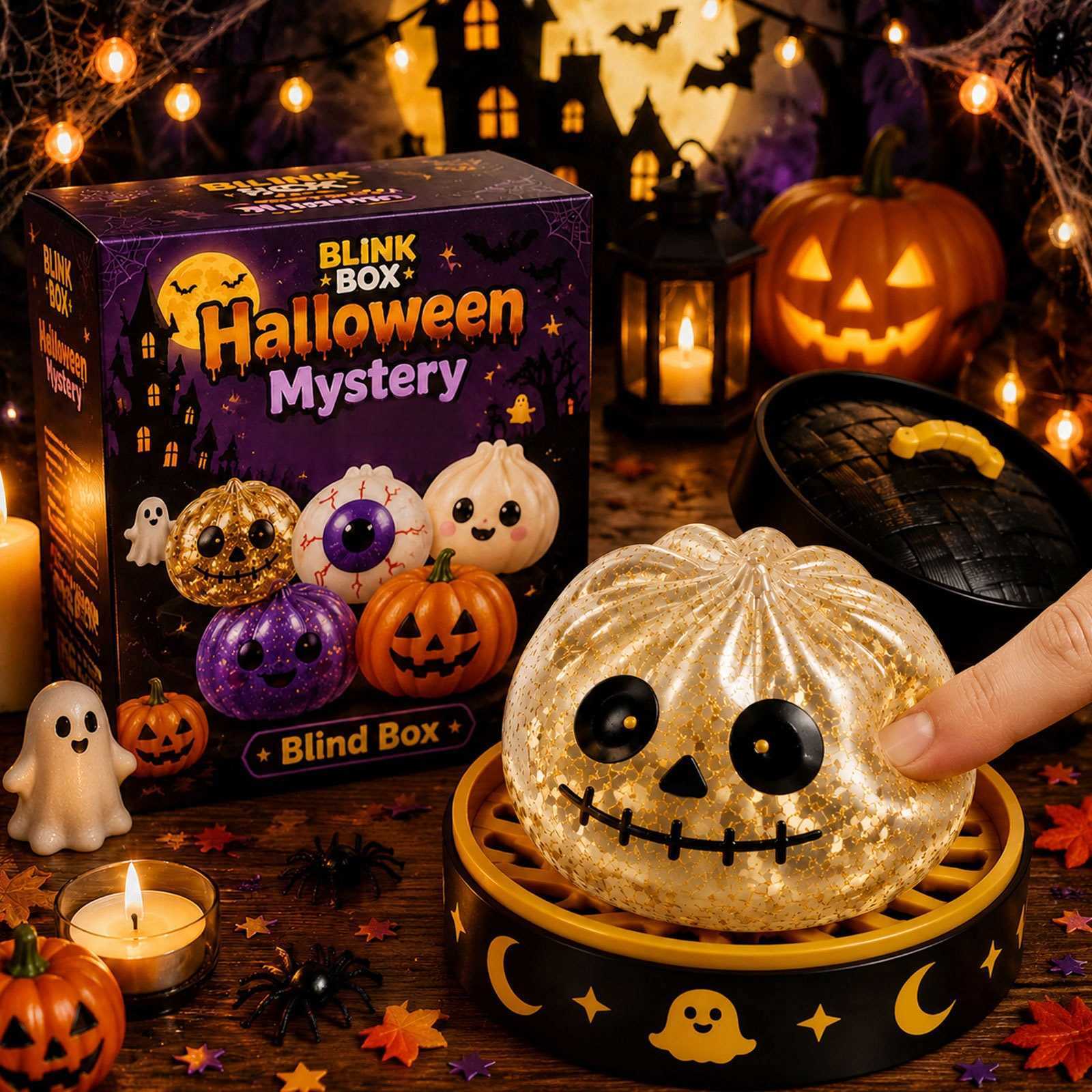 Halloween Ghost Squishy Toy Maltose Squeeze Stress Relief Toy Grip Decompression Gift Box Set L26071435L3 - view 7