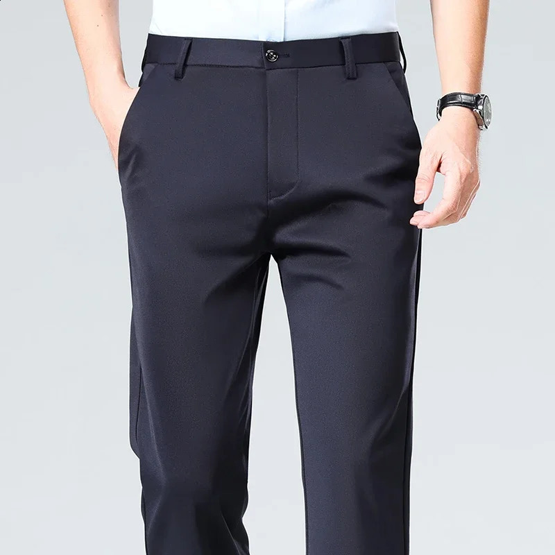 Mens Stretch Straight Leg Business Dress Pants Wrinkle Resistant Soft Drape Breathable Formal Trousers for Office Wear 260713 - view 4
