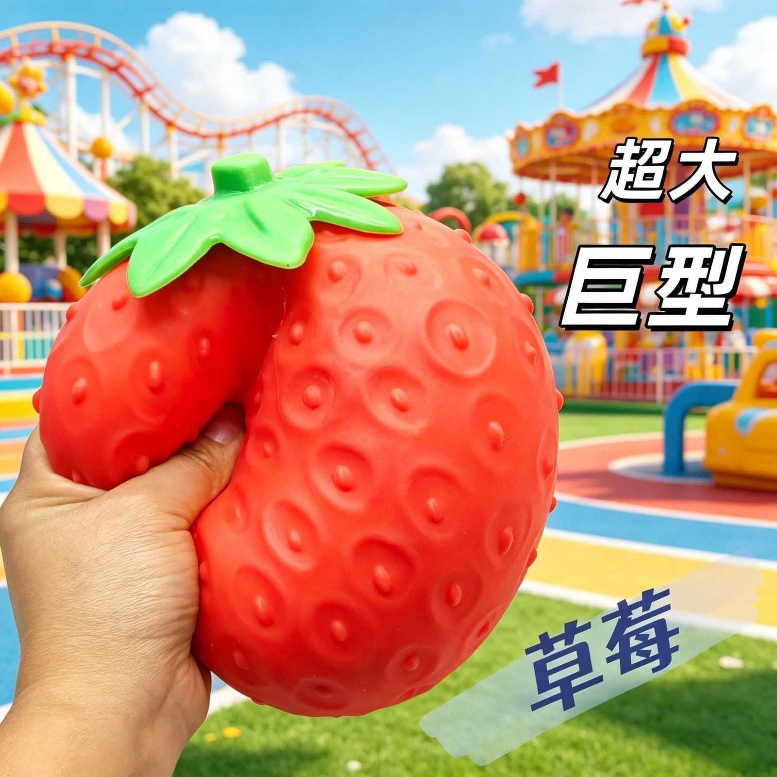 Large-sized giant stress-relief squishy toy simulated animals fruits strawberries bananas apples big yellow duck slow-rebound squishy toy L2607143ETK