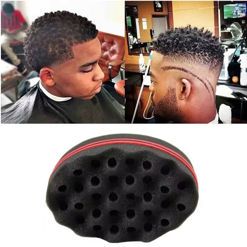 Sponge Twists Big Holes Metal Pick Comb Double-sided Breathable Perm Styling Brush Special for Real Hair Wigs - view 3