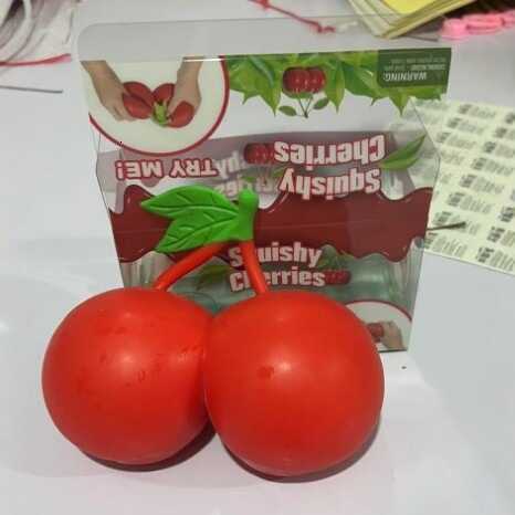 New Giant Cherry Squishy Toy - Rebound Stress Relief Toy Simulated Fruit Stress Reliever Internet Sensation L2607148C7W - view 5