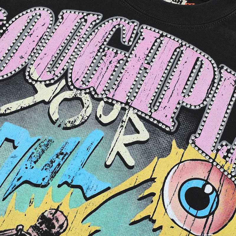 Sleeve 26ss Long Rough Play Eyeball Skull Printed T-shirt Hip Hop Loose High Quality Rough Play Mens Clothing J260708 - view 6