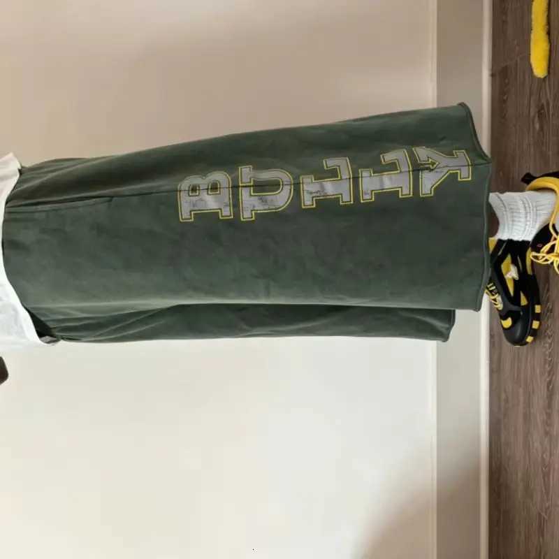 Retro Green Edge Letter Men Printed Wide Leg Cropped Shorts Loose Casual Street Y2K Hip Hop Men and Women Universal ShortsJ260713 - view 3
