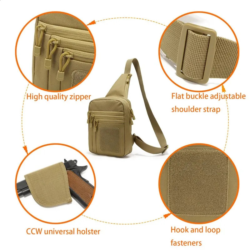 Tactical Pistol Gun Case Shoulder Bag Outdoor Hiking Hunting Camping chest bag with Gun Holster 260713 - view 6