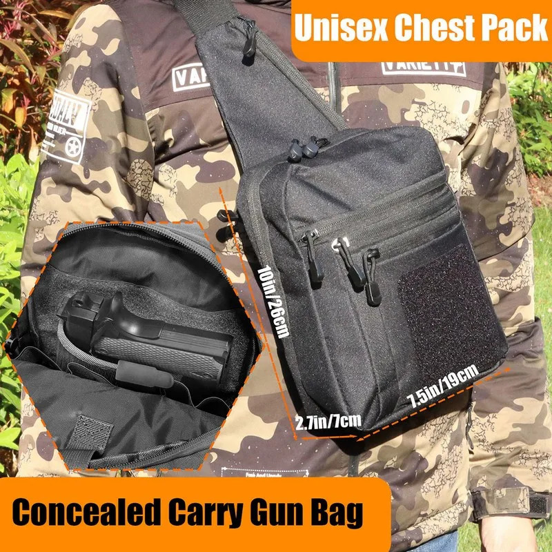 Tactical Pistol Gun Case Shoulder Bag Outdoor Hiking Hunting Camping chest bag with Gun Holster 260713 - view 3