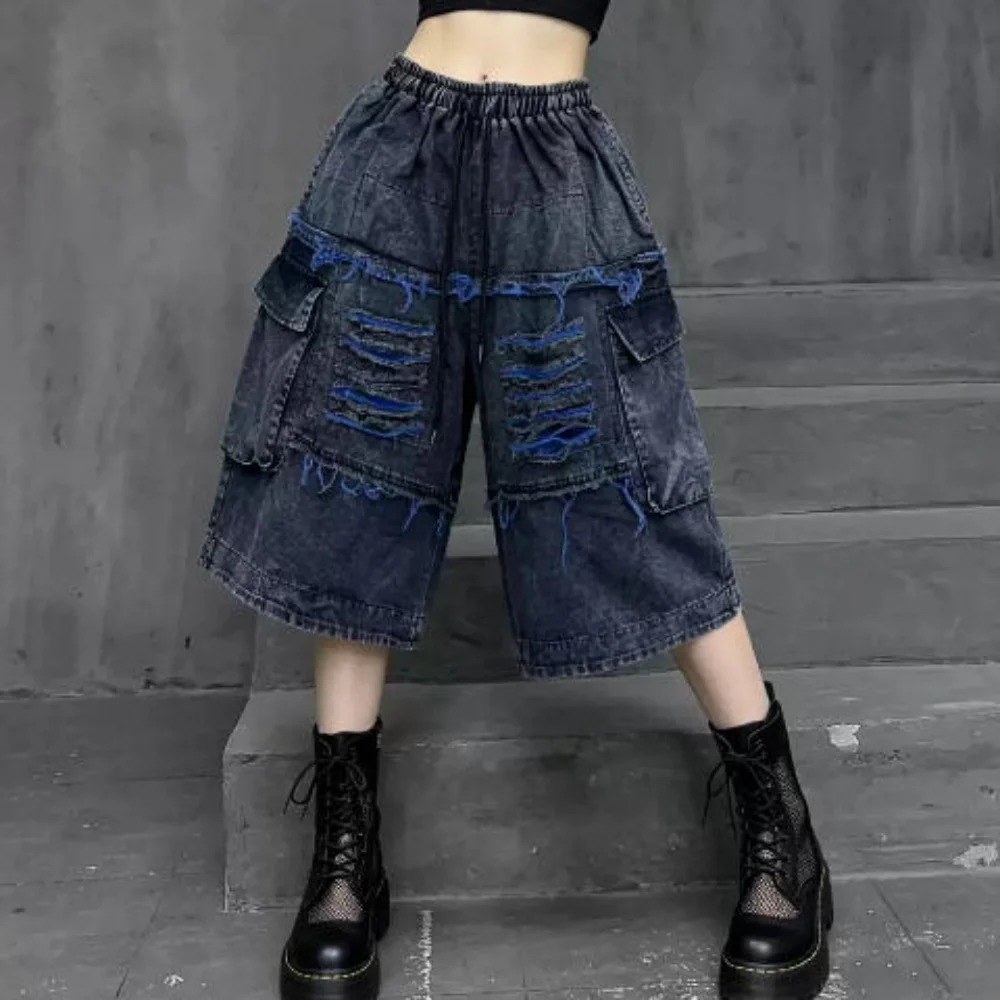 Unique Fashion Denim Jean Cropped Wideleg Summer LX6048 260714banjia