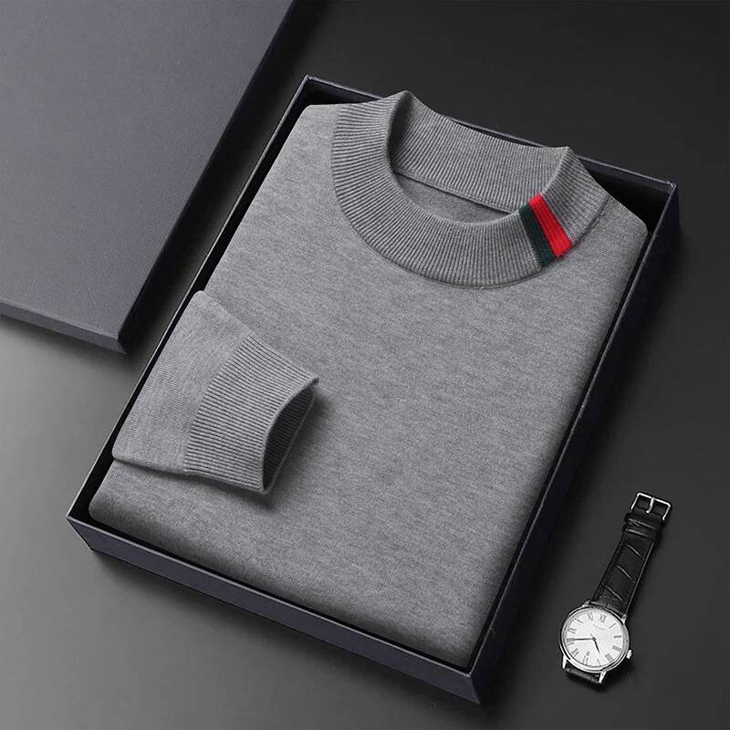 High End Brand Embroidered Round Neck Sweater Men's Autumn Winter European Trend Personalized Jacquard Casual Knitted Pullover - view 7