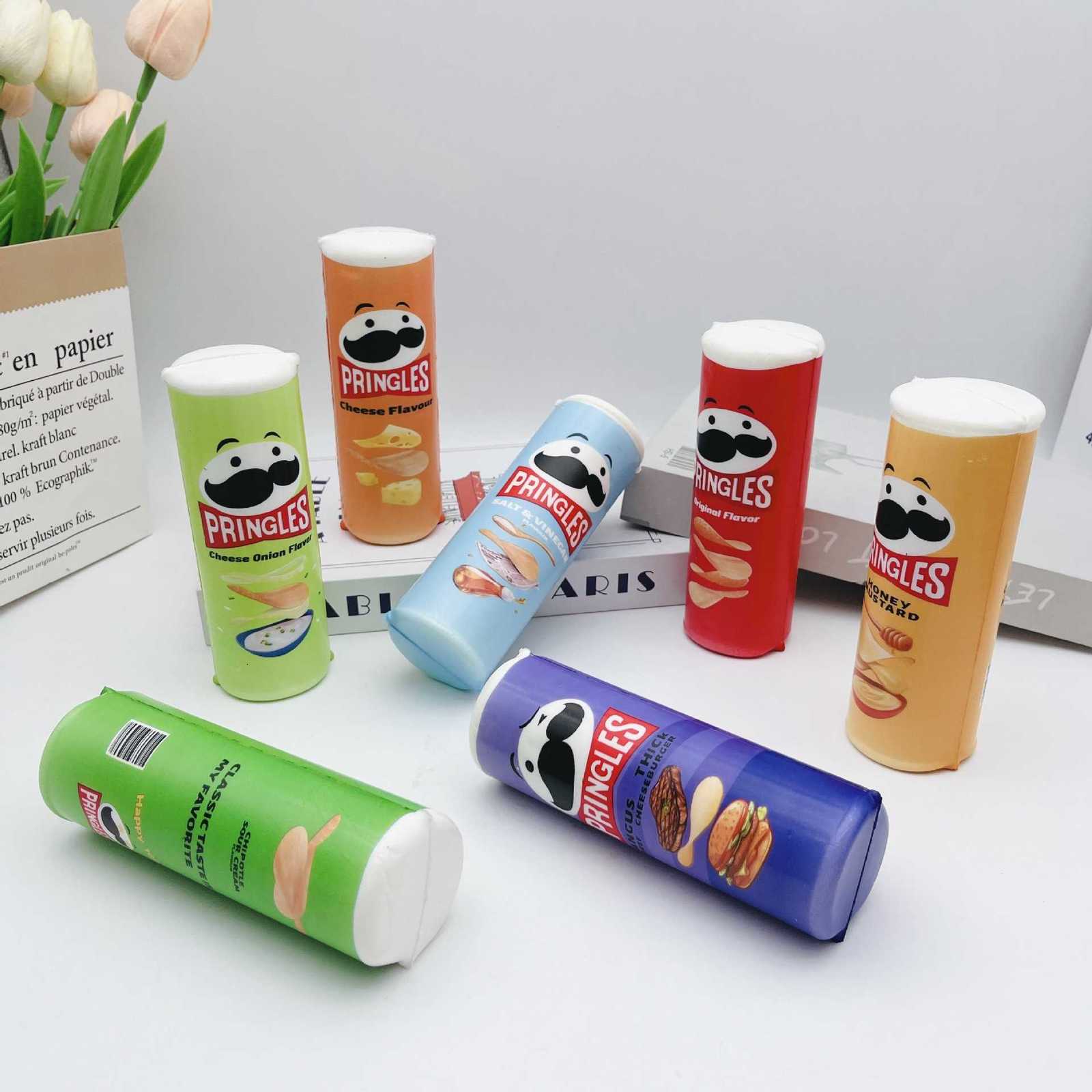 Bottled simulated potato chips slow-rebound squeeze toy food-themed potato chip jar decoration stress-relief PU toy L260714GE6V - view 3