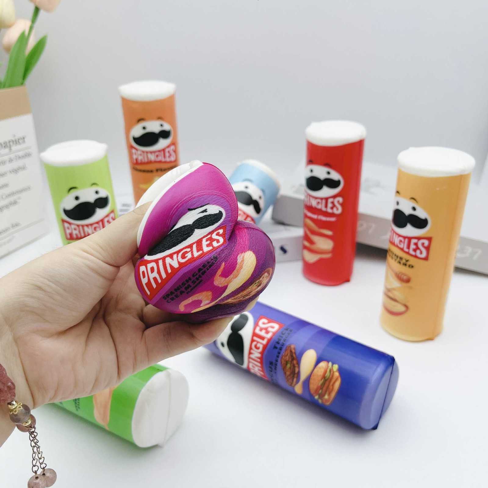 Bottled simulated potato chips slow-rebound squeeze toy food-themed potato chip jar decoration stress-relief PU toy L260714GE6V - view 5