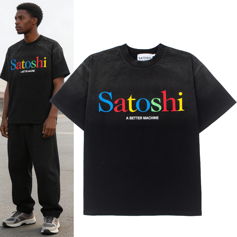 Men's T Shirts Summer Fashion Letter Printed Top Loose Crew Neck T-shirt