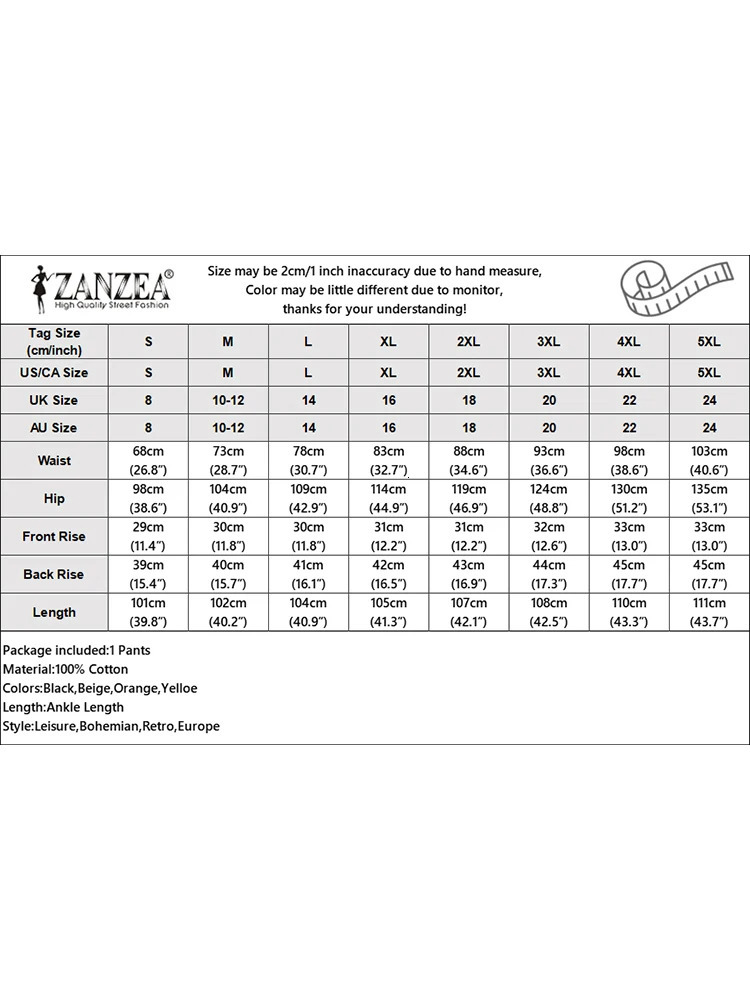 ZANZEA 2026 Spring Summer Cotton Linen Pant Long Trousers Wide Leg Plain Holiday Casual Streetwear Fashion Bottoms 260714banjia