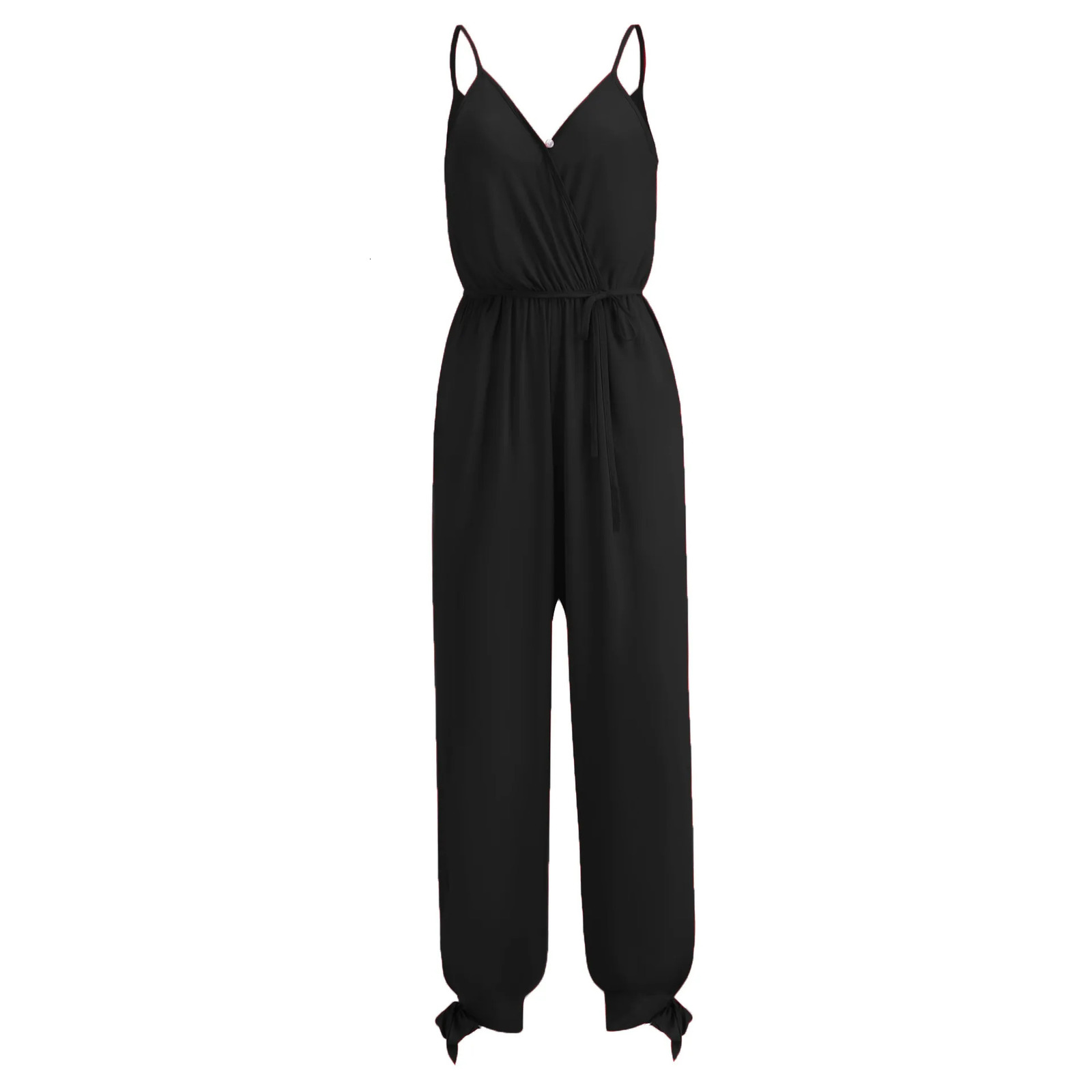 Spring and summer womens camisole jumpsuit crossborder printed sexy backless lace up Vneck 260714banjia
