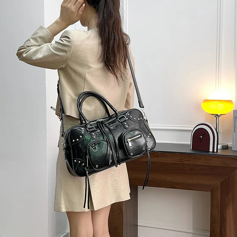 Summer Y2K Shoulder Bags Vintage Gothic Women Shoulder Crossbody Bags Large Capacity Leather Purse Handbags 260714 - view 3