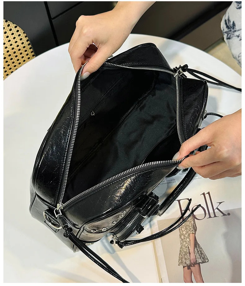 Summer Y2K Shoulder Bags Vintage Gothic Women Shoulder Crossbody Bags Large Capacity Leather Purse Handbags 260714 - view 7