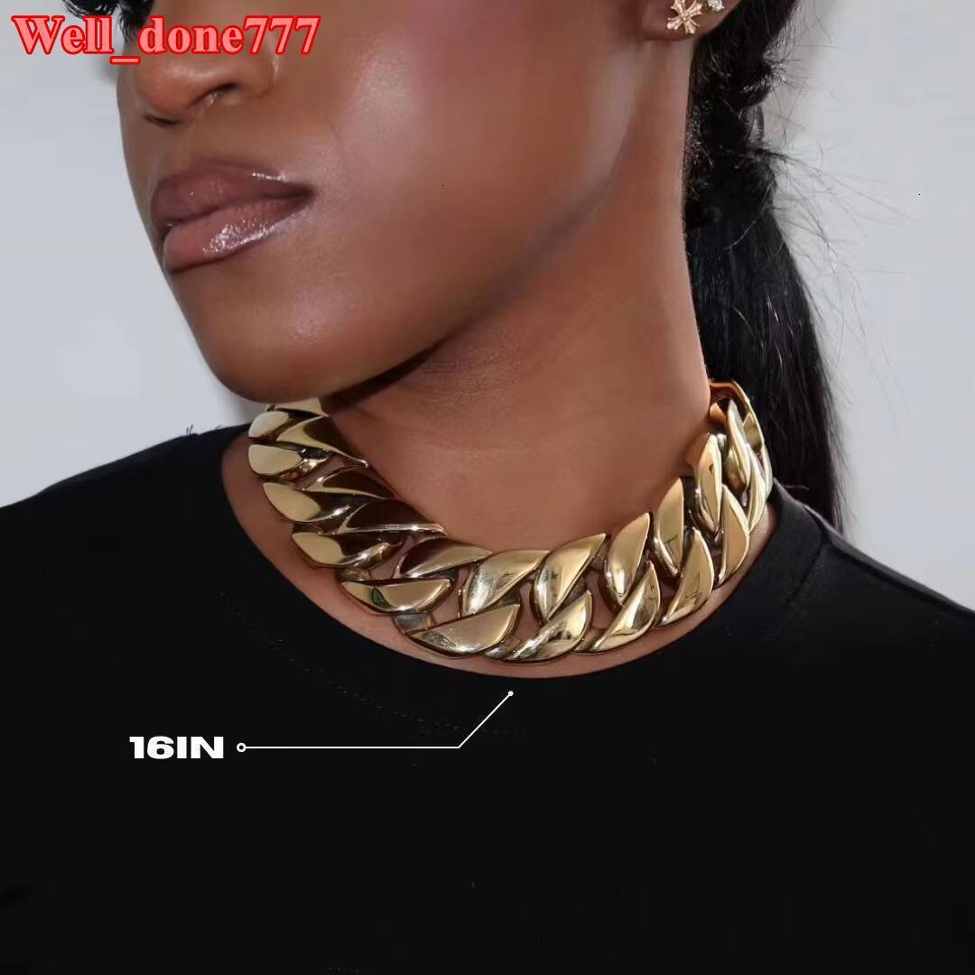Wholesale Necklaces for Women New Arrival Fine Jewelry Chunky Gold Main Character Cuban Chain Choker Necklace for Women - view 5
