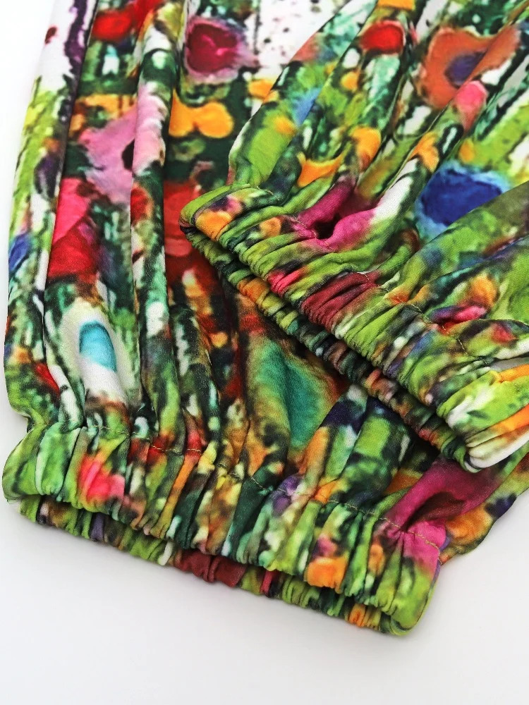 Womens Sling Bodysuit Pants Sleeveless Floral Printed Wide Leg Casual Outdoor Loose Backless Comfortable Breathable 260714banjia - view 6