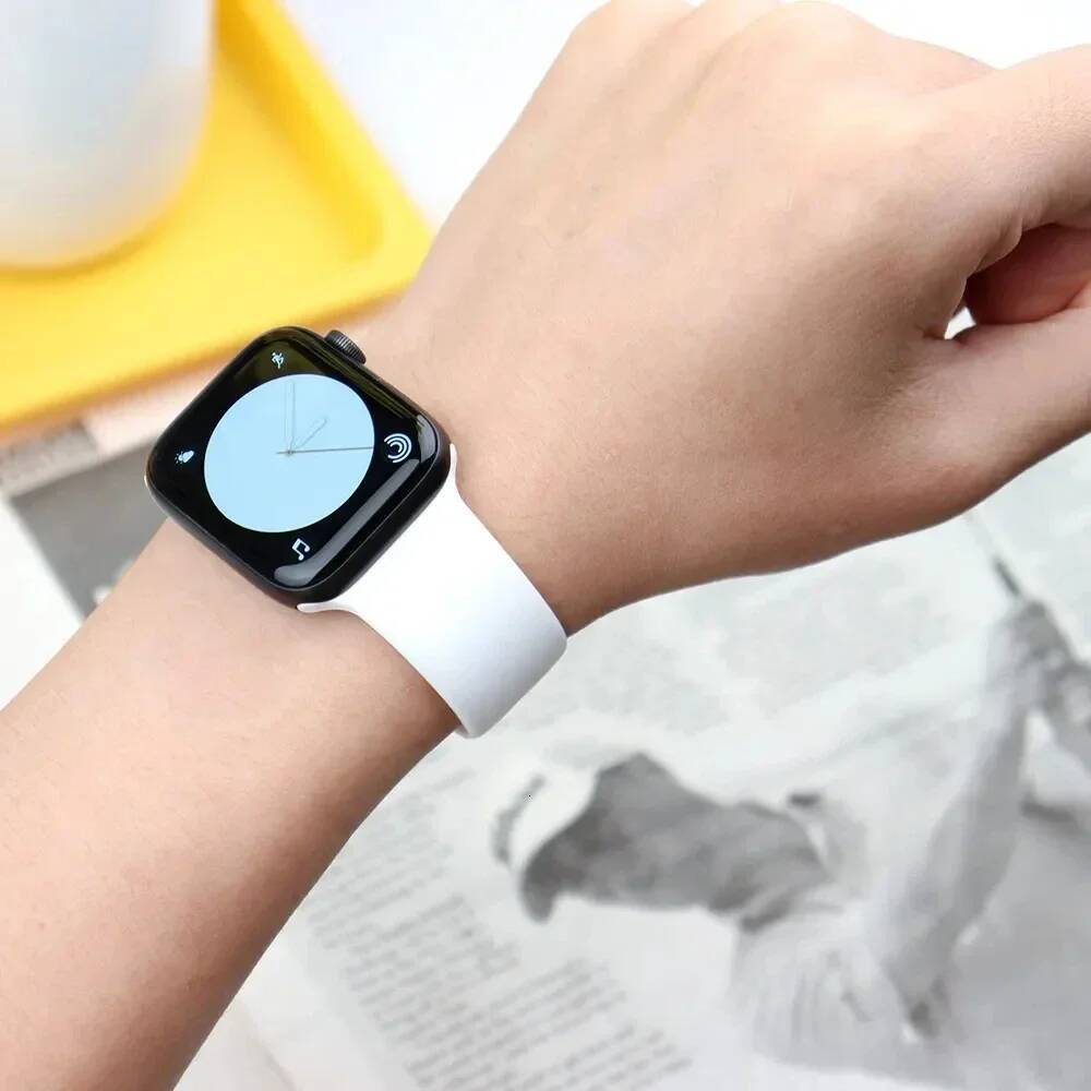 Sport Silicone For Apple Watch Ultra Band 49mm 40mm 44mm 42/38mm Soft rubber Bracelet iWatch series 9 8 7 6 SE 5 41mm 45mm Strap W260715 - view 6