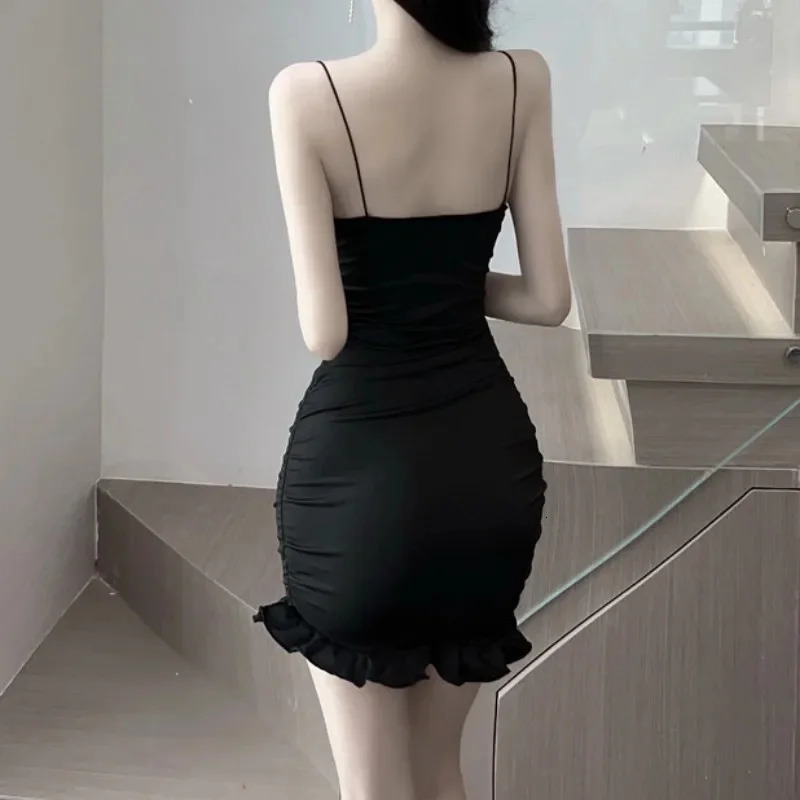 Irregular Ruffle Straps Mini Dress Elegant Fashion Outfits Night Club Party Summer Bodycon Dresses Vestidos 260714banjia