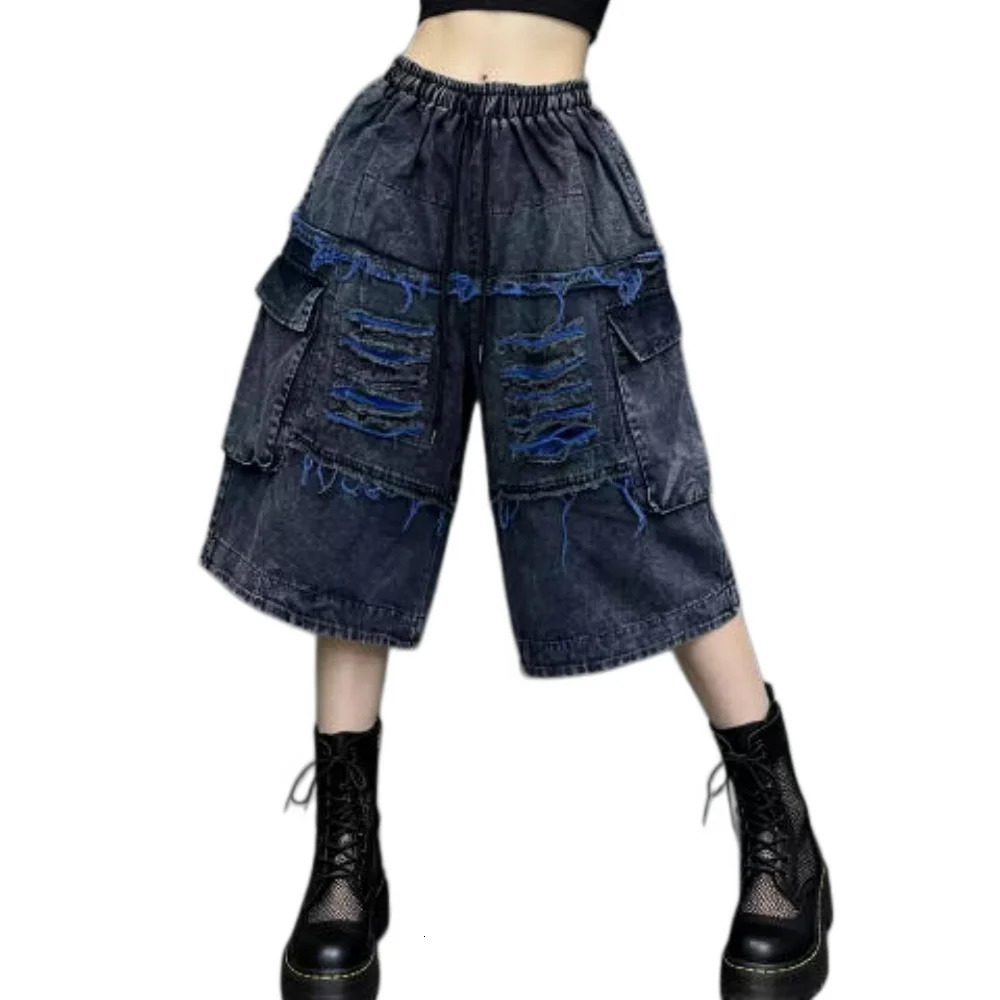Unique Fashion Denim Jean Cropped Wideleg Summer LX6048 260714banjia