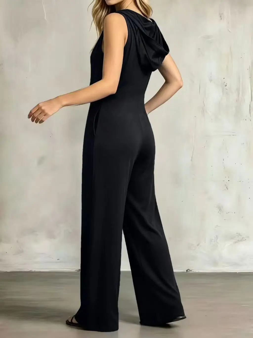Summer Thin Hanging VNeck Sleeveless OnePiece Pants Wide Leg FloorLength Casual Commute Slimming Trousers Overall Suit 260714banjia
