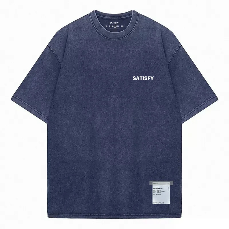 Trendy SATISFY Running MothTech Muscle Round Neck Distressed Pure Cotton Printed Short Sleeve T-shirt Casual Loose Fit Youth 260714 - view 6